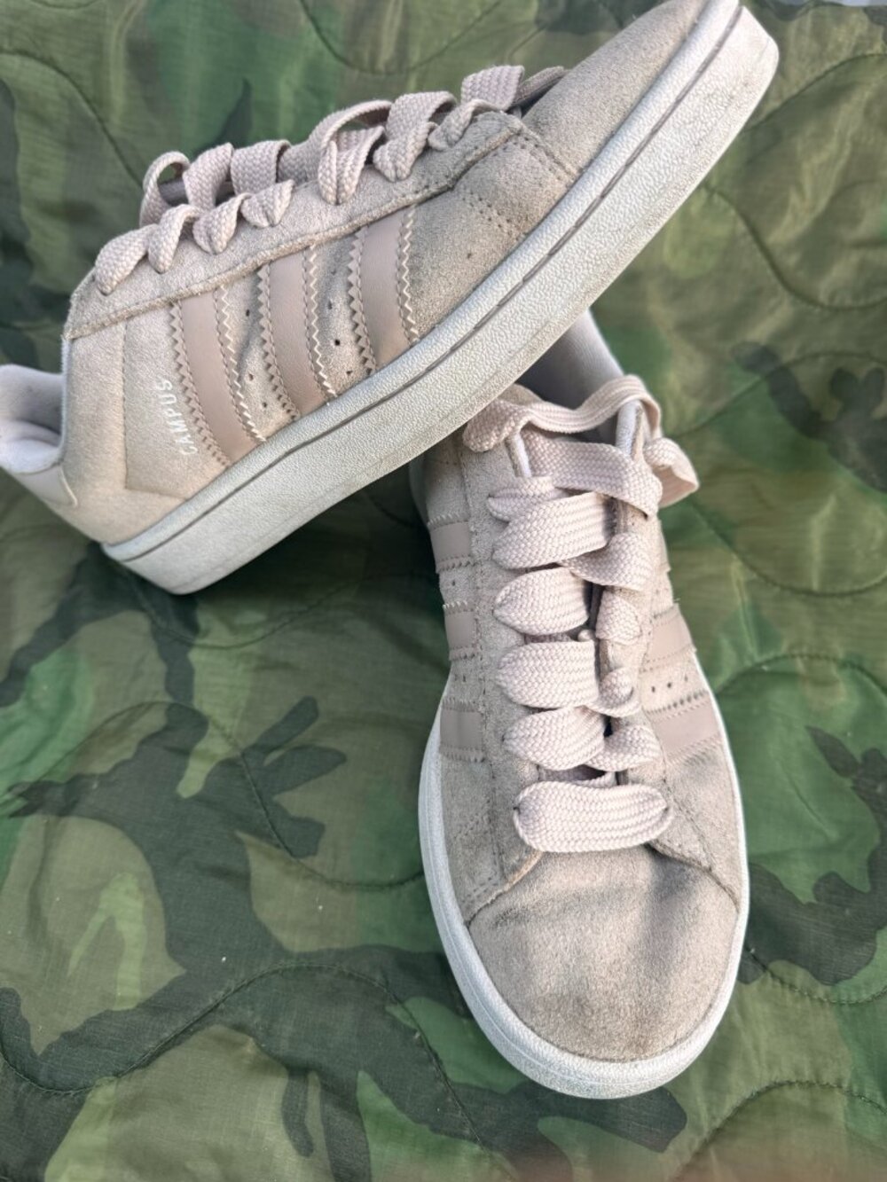 Adidas Campus Sneakers - Tan Suede, Mens 7.5/Womens 8.5